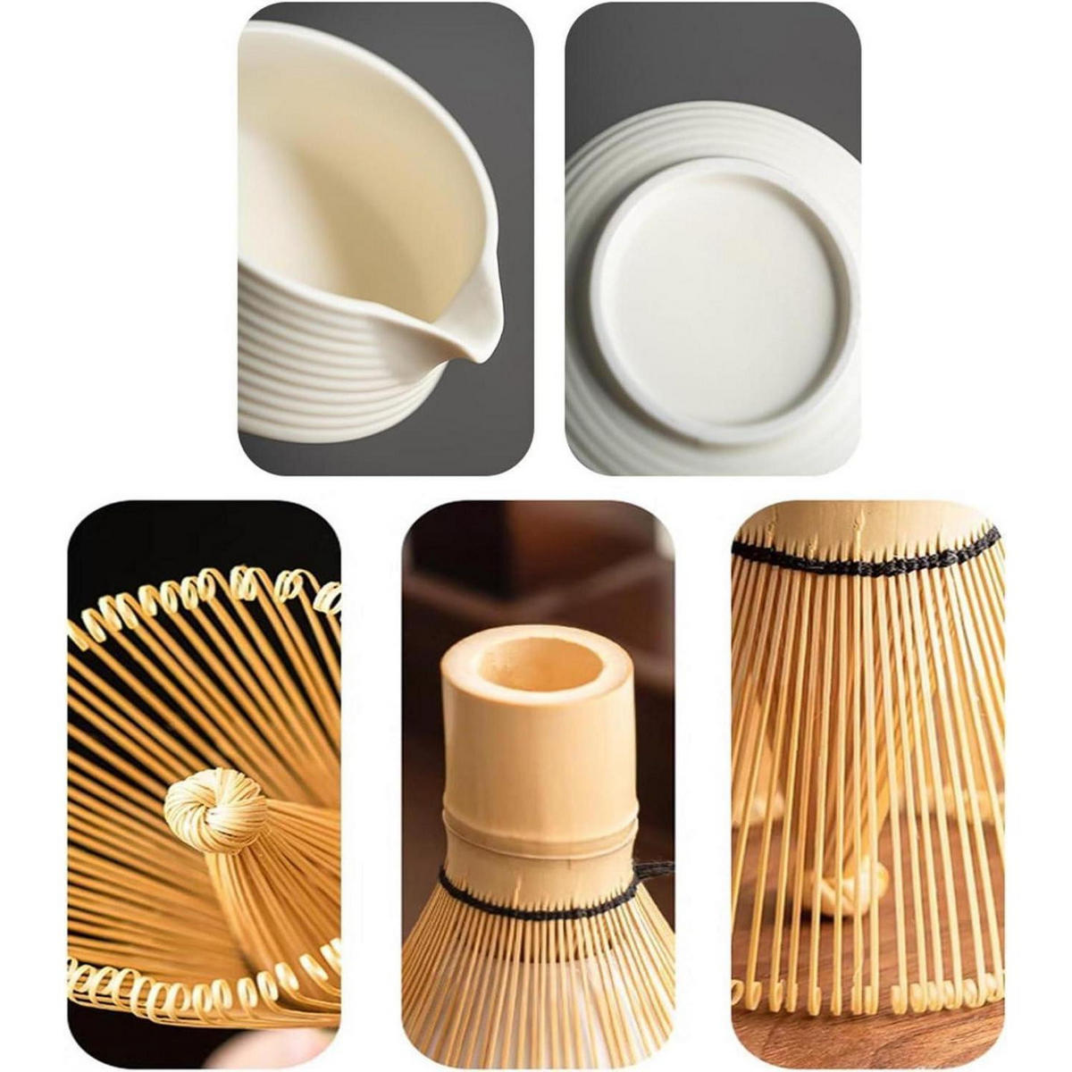 TEEZUBEHÖR 6-teiliges Set Beige Weiß - Multicolor, Keramik (125/70/213cm)