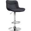 BARHOCKER Lederlook schwarz - Chromfarben/Schwarz, Textil/Metall (49/85/51cm) - CLP