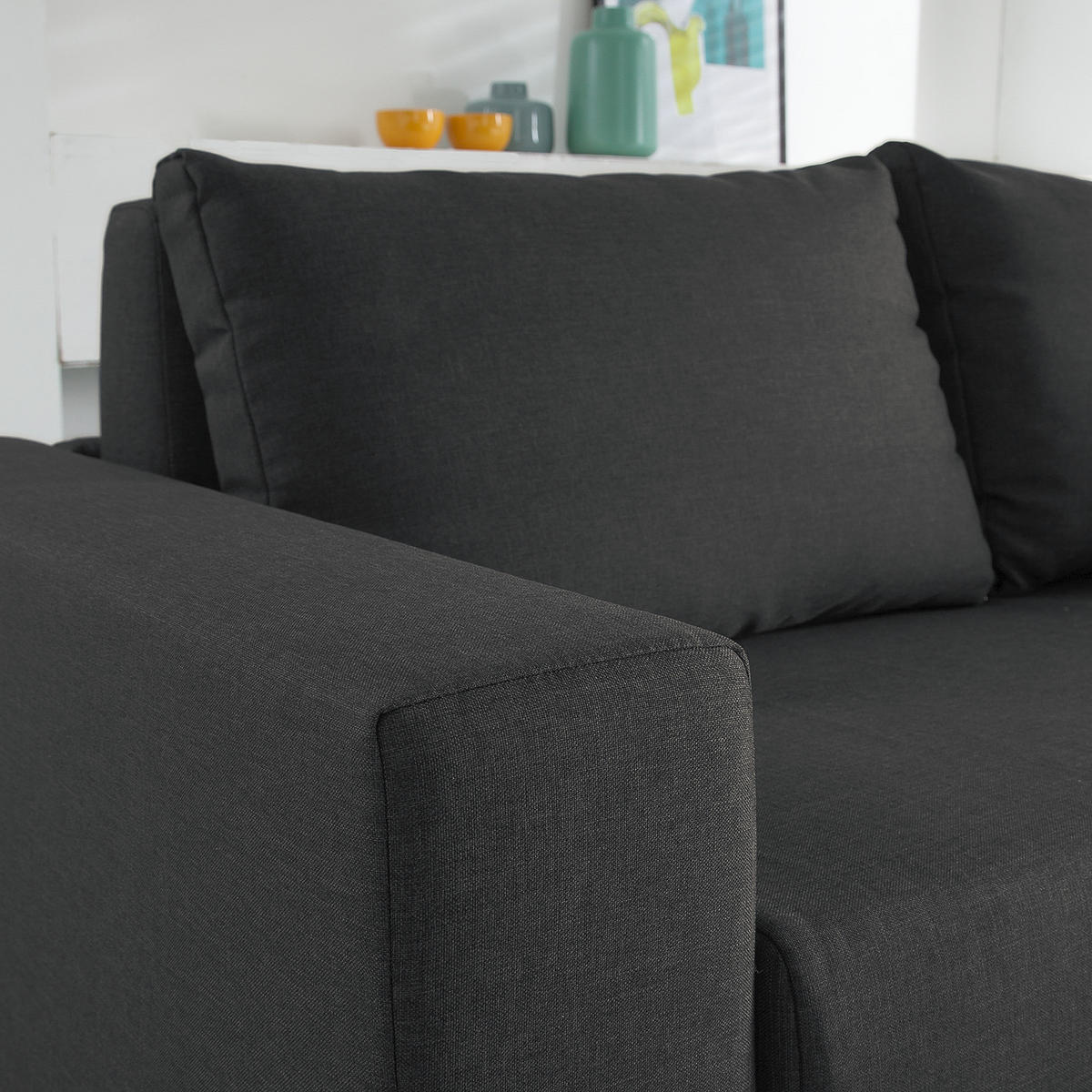 SCHLAFSOFA - Taupe/Silberfarben, Textil (193/90/90cm) - home24