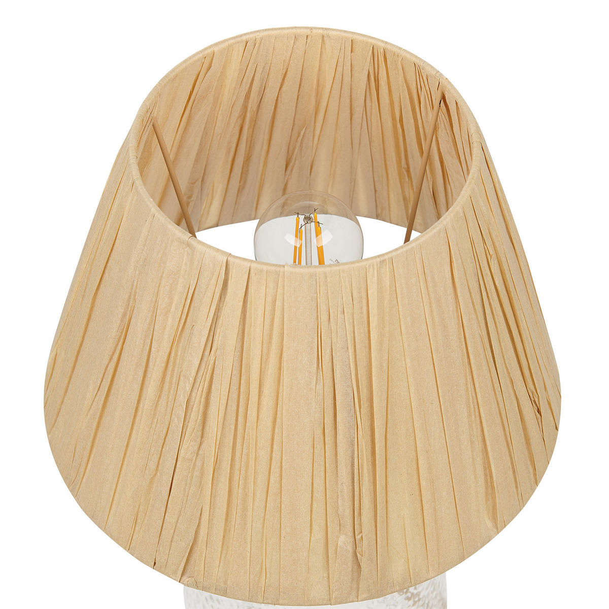 TISCHLAMPE Blanco 30/30/54 cm - Naturfarben, Glas (30/30/54cm) - Beliani