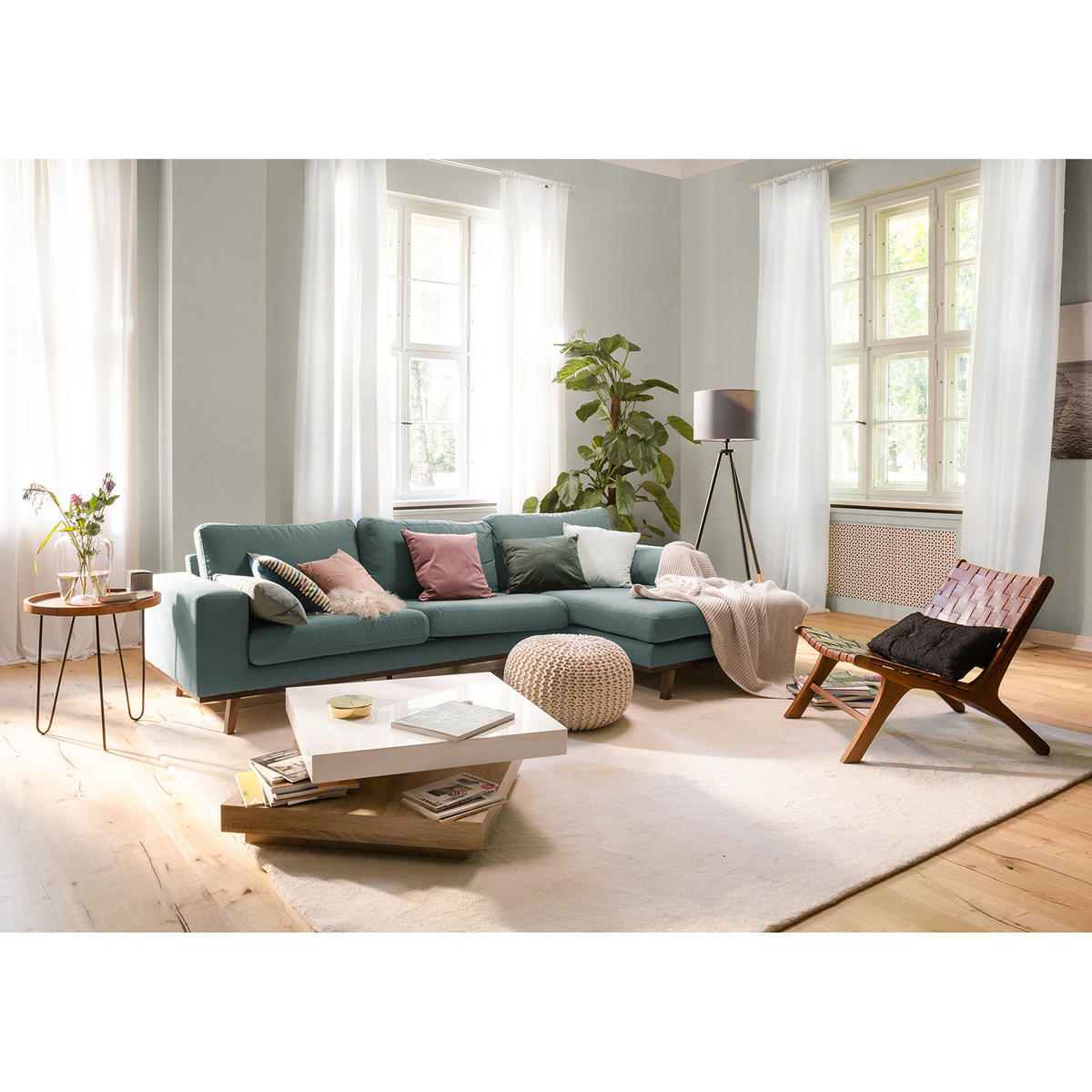 STUHL - Echtleder / Teak massiv - Teakfarben, Leder/Holz (60/68/78cm) - home24