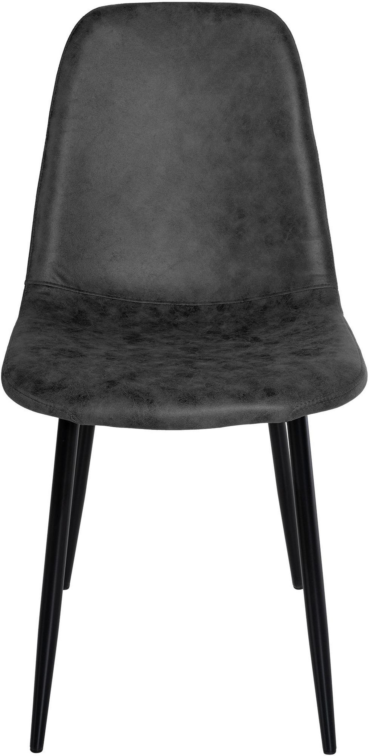 ESSZIMMERSTÜHLE 4er-Set MOVI Schwarz Kunstleder Metall 88x44x51 cm - Schwarz, Metall (44/88/51cm) - DELUKE