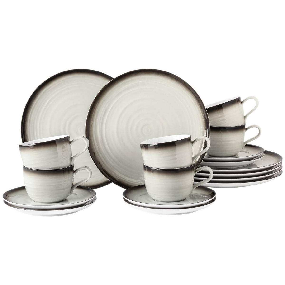KAFFEESERVICE Terra Corso 18er Set - Beige/Grau, Keramik (1/1/1cm) - Seltmann Weiden