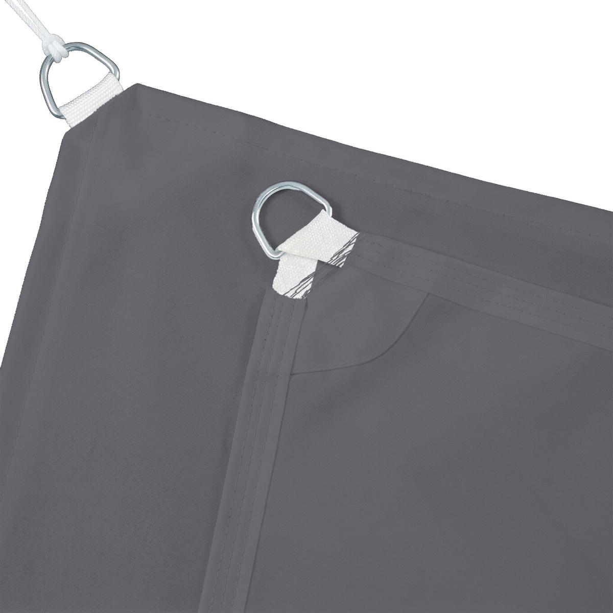 SONNENSEGEL Grau UV-Schutz 30+ 2x3 m - Grau, Textil/Metall (300/200cm) - Relaxdays