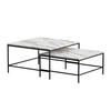 COUCHTISCH-SET Ramio Weiß/Schwarz 80 x 80 cm 2 Teile - Schwarz/Weiß, Holzwerkstoff (80/80/45cm) - Vicco