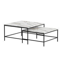 COUCHTISCH-SET Ramio Weiß/Schwarz 80 x 80 cm 2 Teile - Schwarz/Weiß, Holzwerkstoff (80/80/45cm) - Vicco