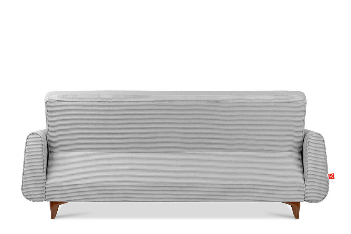 3-SITZER-SCHLAFSOFA GUSTAVO II mit Armlehnen, Hellgrau - Hellgrau, Holz/Holzwerkstoff (230/98/98cm) - KONSIMO®