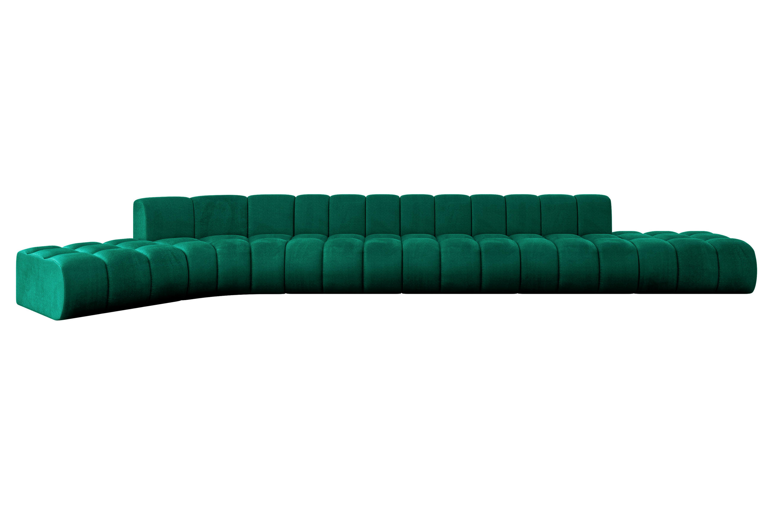 ECKSOFA modulares Sofa Solven-L3 - 562x174x70 cm Grün - Dunkelgrün, Holzwerkstoff/Textil (562/174cm) - ALTDECOR