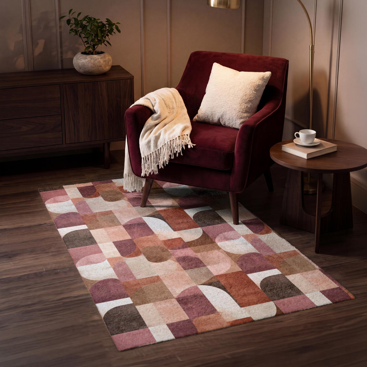 KOBERCE - Geometria - Moderné - Retro - 80x120 cm - viacfarebná, textil/plast (80/0.4cm) - OnlyWow