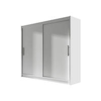KLEIDERSCHRANK London I 180 - Silberfarben/Weiß, Holzwerkstoff/Kunststoff (180/215/58cm) - MIRJAN24