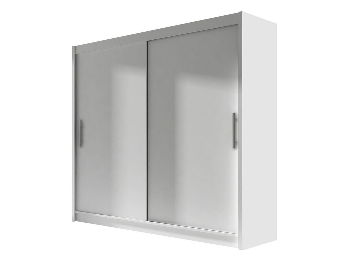 KLEIDERSCHRANK London I 180 - Silberfarben/Weiß, Holzwerkstoff/Kunststoff (180/215/58cm) - MIRJAN24