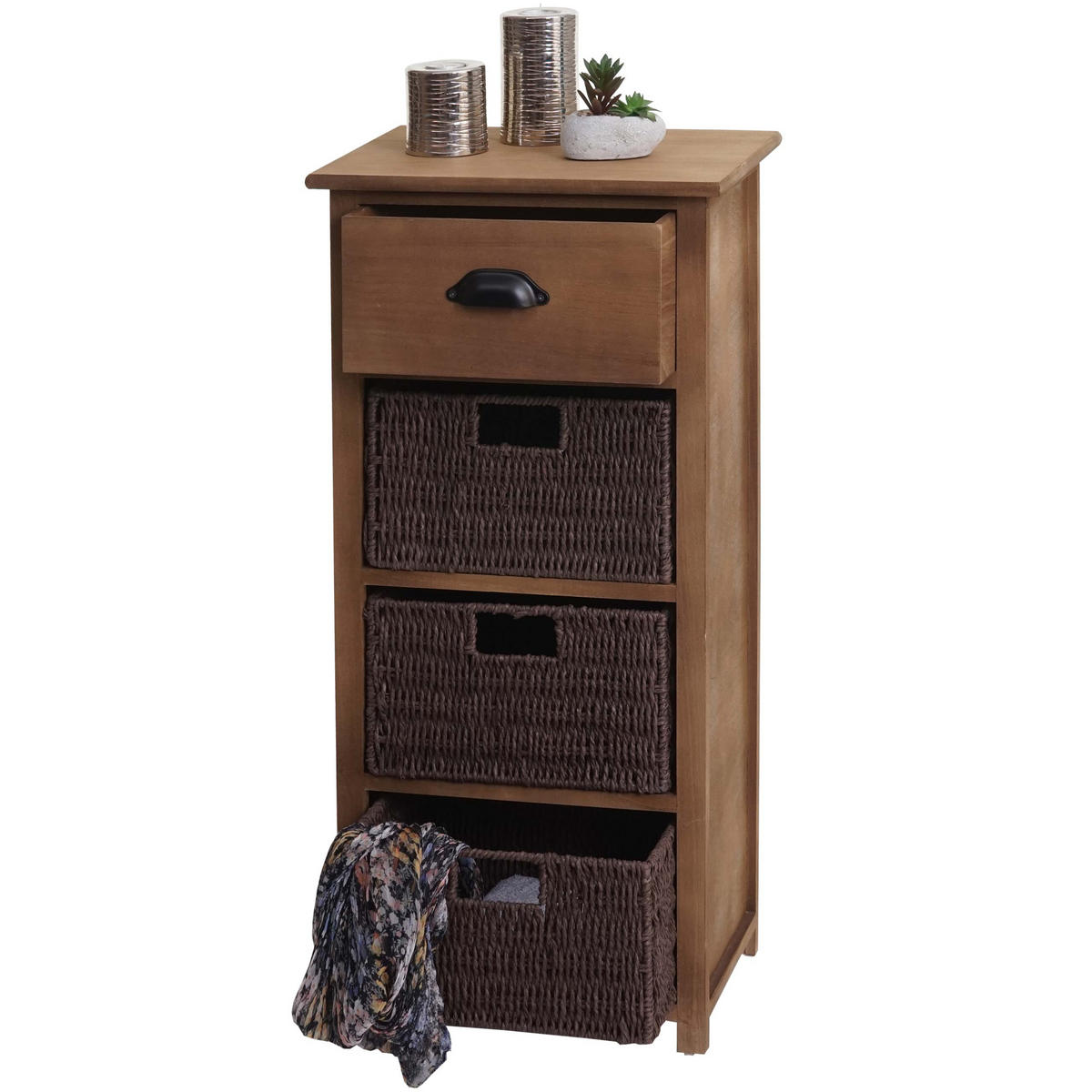KOMMODE MIT KÖRBEN Dunkelbraun - Dunkelbraun, Holz (40/83/29cm) - MCW