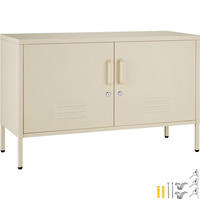 SIDEBOARD Baker, Kippschutz, höhenverstellbare Füße, creme - Creme, Metall (100/65/42.5cm) - tectake