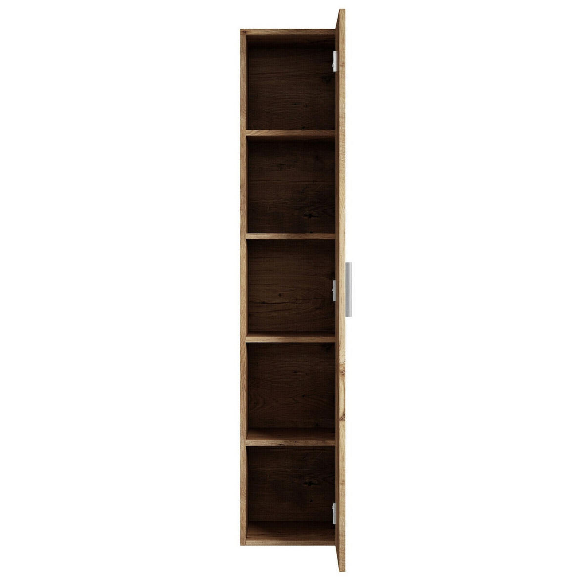 BADEZIMMERSCHRANK Pluto mit 1 Tür Kastanien Eiche - 30 x 30 x 150 cm - Kastanienfarben/Eichefarben, Holz (30/150/30cm) - Badplaats