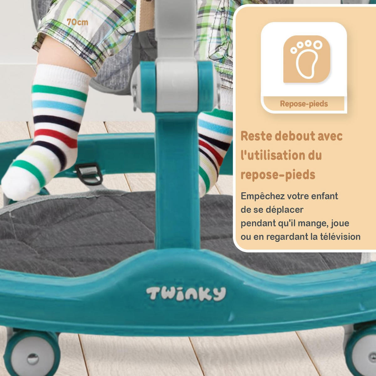 LAUFLERNWAGEN mit Spielset & Bodenmatte Azur Blau - Dunkelblau, Kunststoff (70/70cm) - Twinky