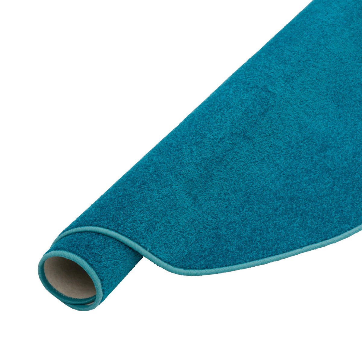 TREND VELOURS TEPPICH JOY RUND - Petrol, Textil (100/100cm) - Snapstyle