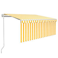 MARKISE Automatisch Einziehbar mit Volant 3,5x2,5 m Gelb - Gelb, Metall (350/1/350cm) - furnicato
