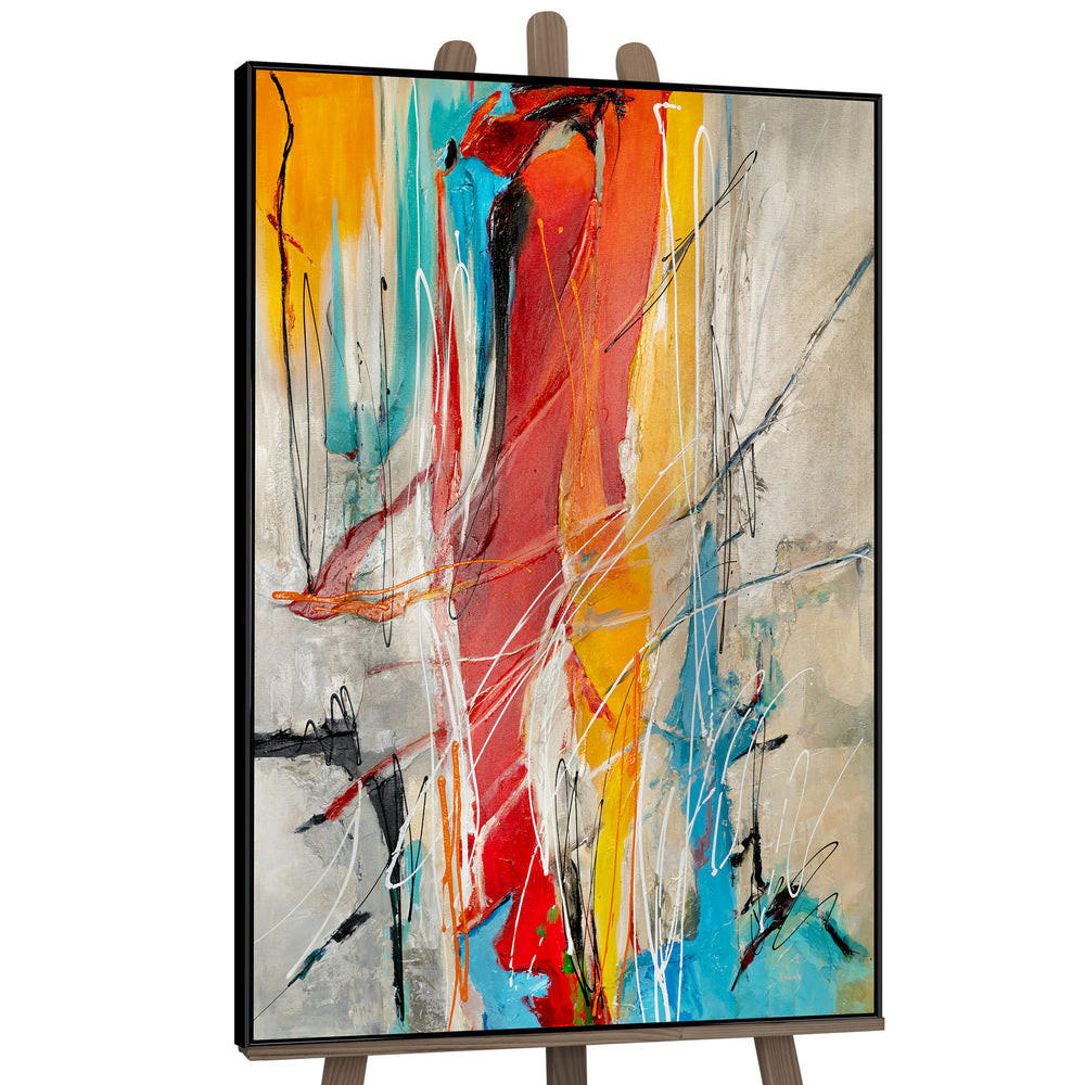 GEMÄLDE Farbige Harmonien Schattenfugenrahmen Schwarz 140x100 cm - Schwarz, Holz (140/100cm) - YS-art gallery