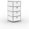 BÜRO-STANDCONTAINER, Metall, 40cm, 4 Schubladen, Signalweiss - Chromfarben/Silberfarben, Metall (40/84.3/39.7cm) - Versee