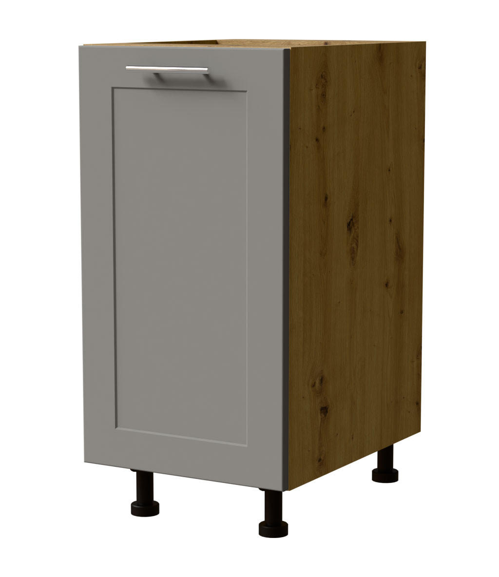 Feldmann-Wohnen Küchenunterschrank Grau, Eiche Artisan 40x82x50 cm