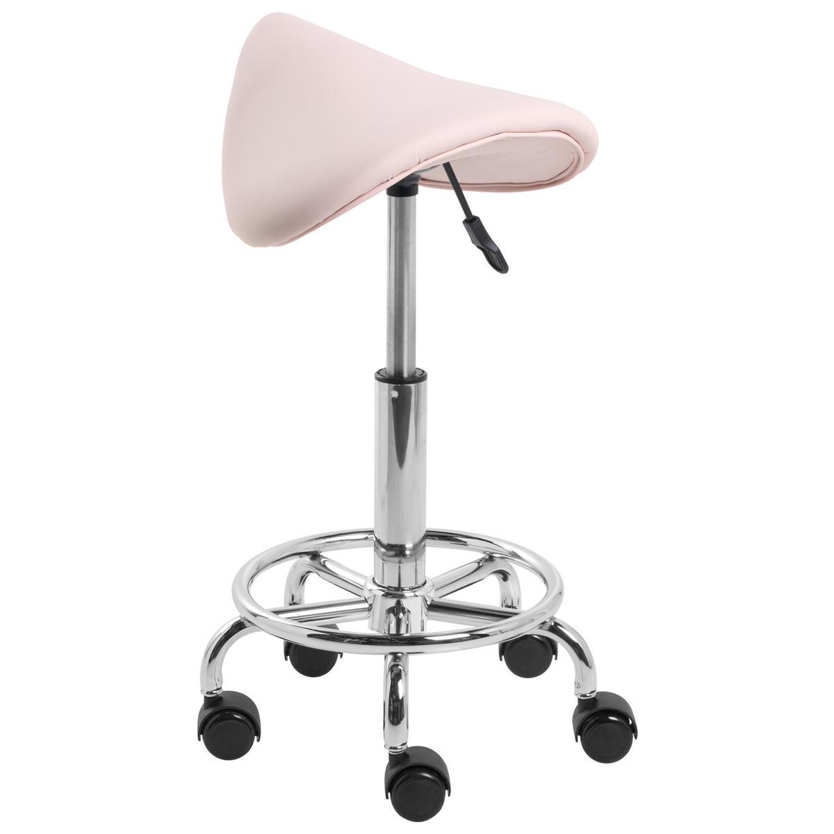 DREHHOCKER Kunstleder Pastellrosa Dumont - Pink, Kunststoff (38/53/38cm) - Beliani