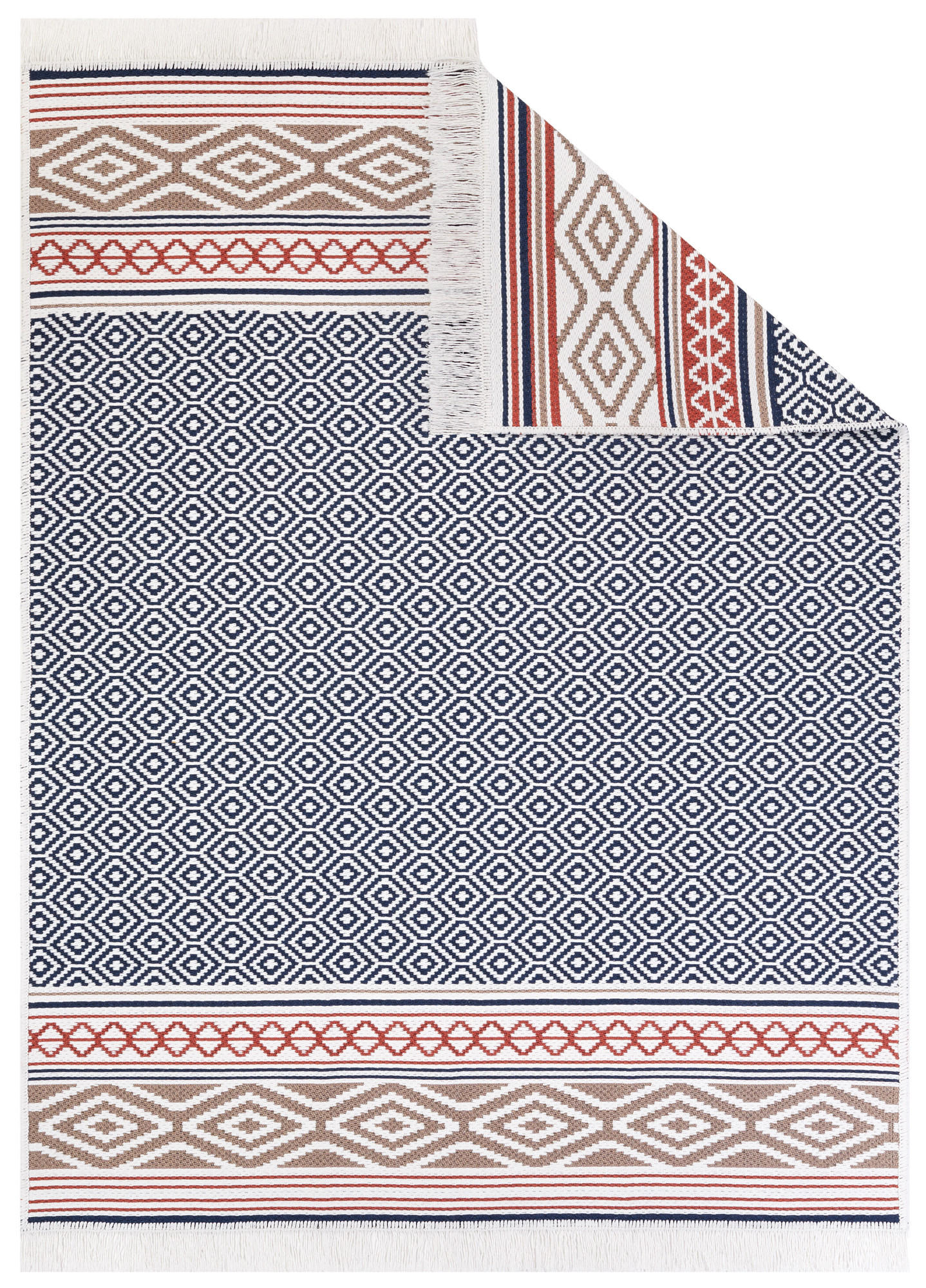 TEPPICH AZTECA Grau Rot 160/230 cm - Rot/Grau, Naturmaterialien (160/230cm) - Tapiso