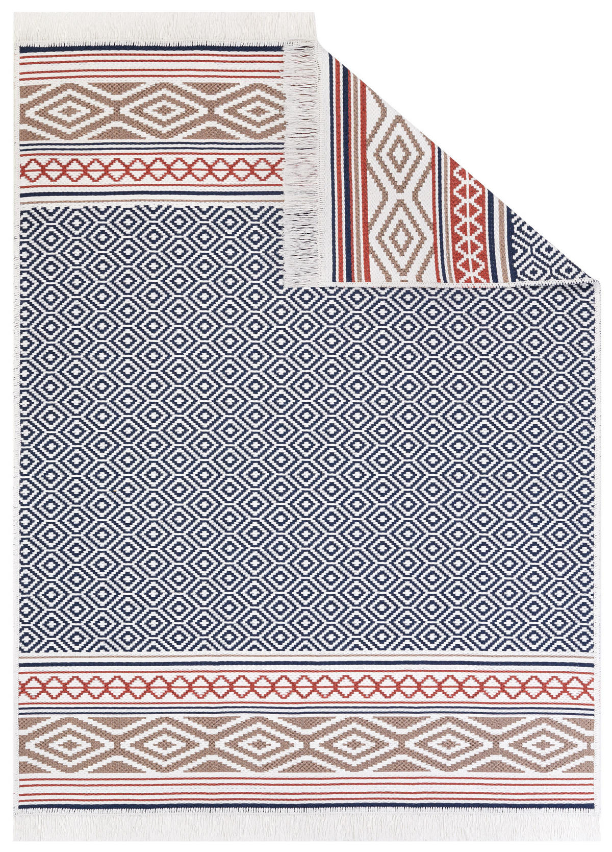 TEPPICH AZTECA Grau Rot 160/230 cm - Rot/Grau, Naturmaterialien (160/230cm) - Tapiso