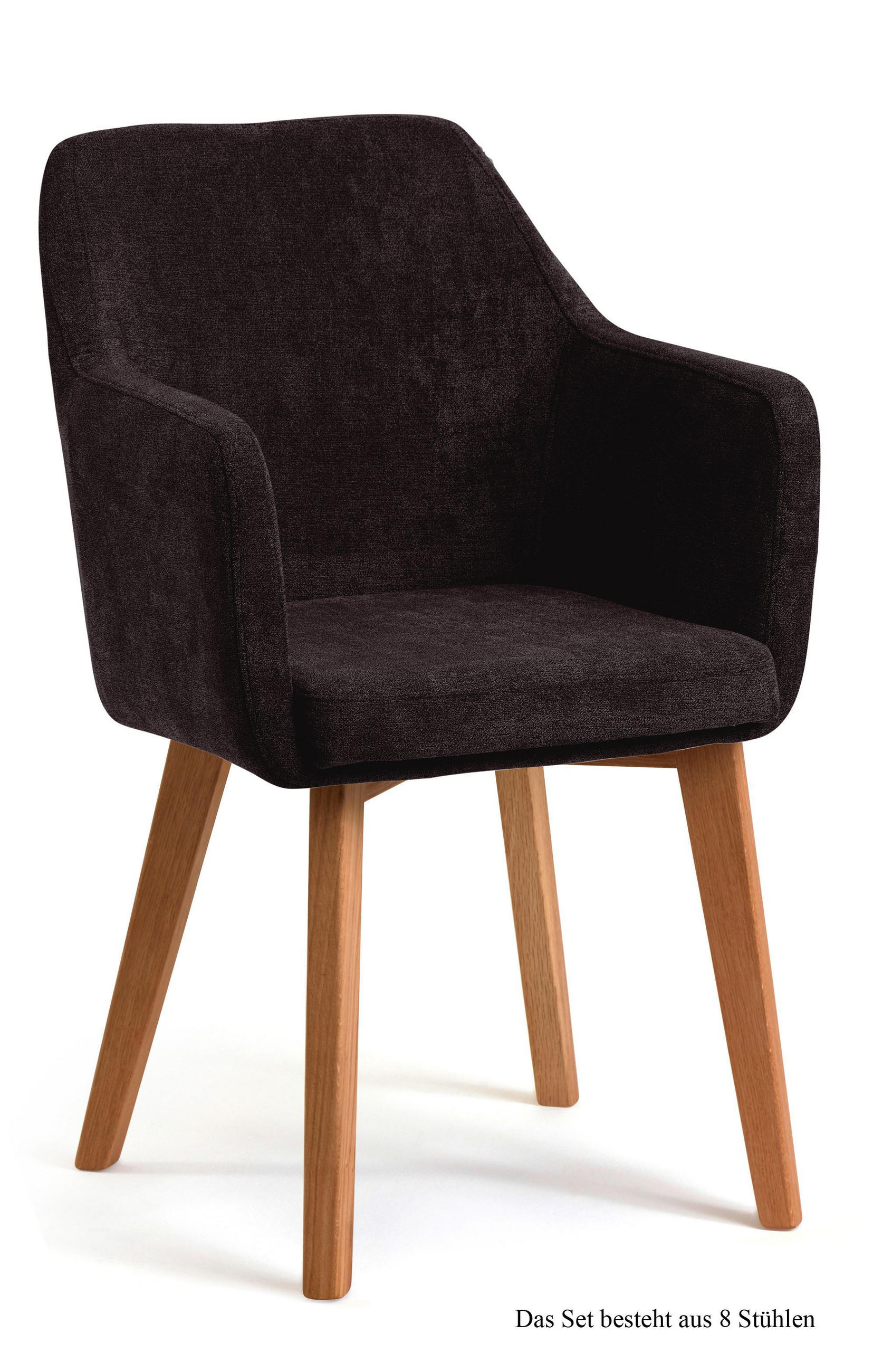 ARMLEHNSTUHL (8er-Set) Darleen 57x87x60 Eiche geölt/Espresso - Eichefarben/Dunkelbraun, Kunststoff (60/87/57cm) - 58aufmkessel