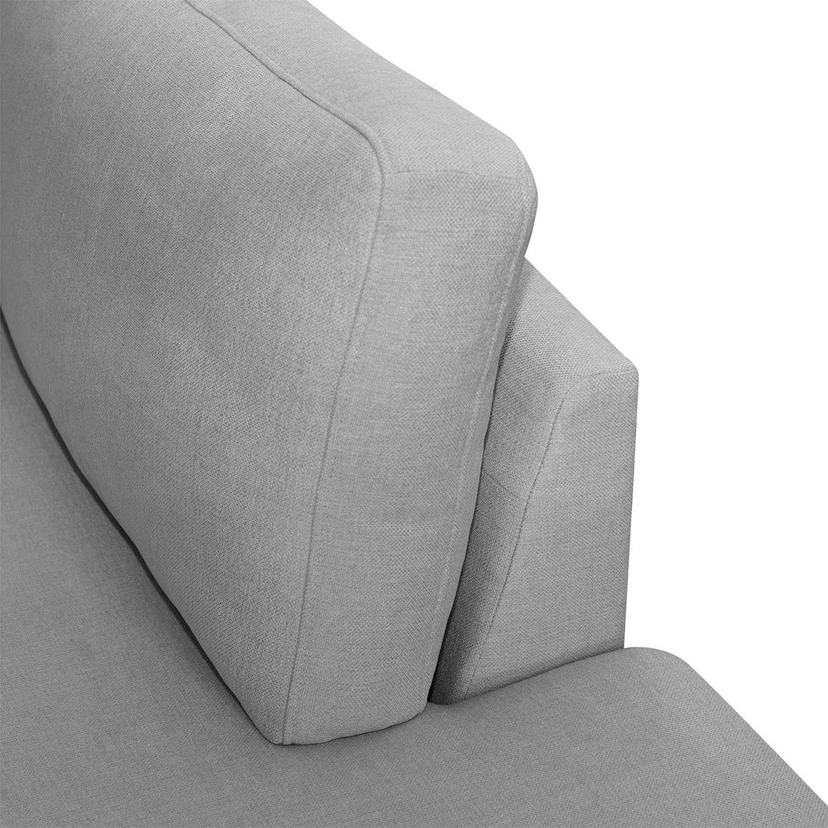 ECKSOFA mit Ottomane - Eichefarben/Grau, Eichenholz/Textil (287/219cm) - home24