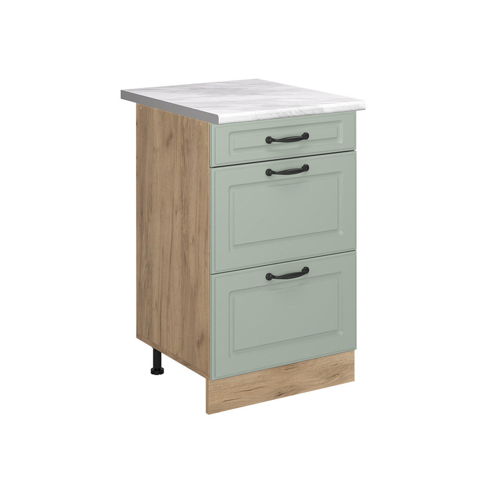 Vicco Küchenunterschrank Grün, Honigeiche 50x81.6x60 cm