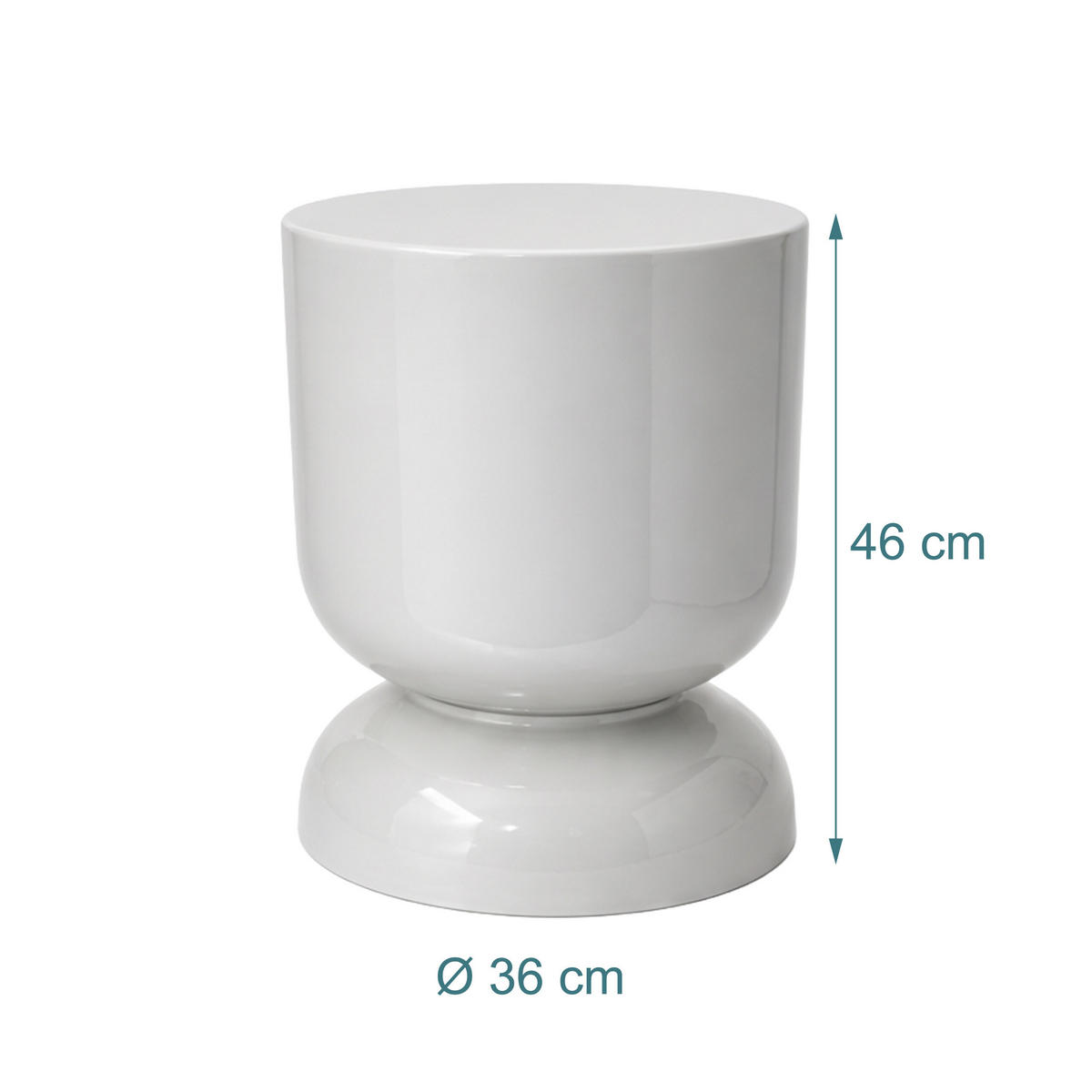 BEISTELLTISCH - Grau, Metall (36/36/46cm) - Relaxdays