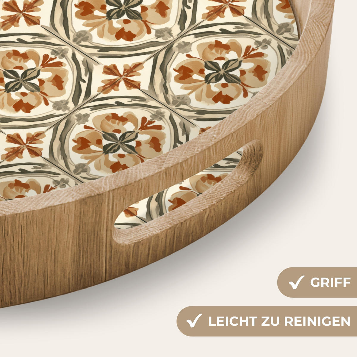 TABLETT - Elegant - antik - farbenfroh - 40x40 cm - Multicolor, Holz (40/5/5cm) - OnlyWow