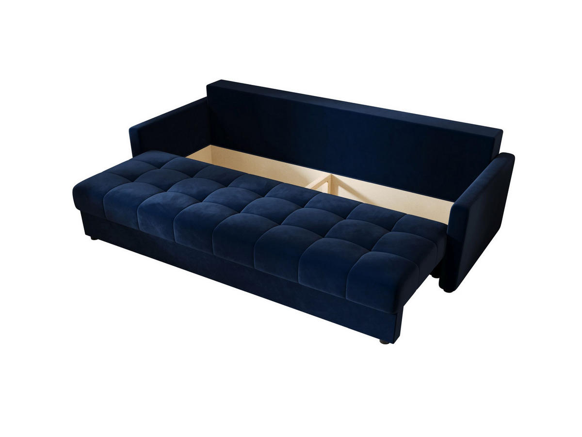 SOFA MOS mit Schlaffunktion ITAKA 11 mit Stauraum - Dunkelblau, Textil (84/72/220cm) - Bedante