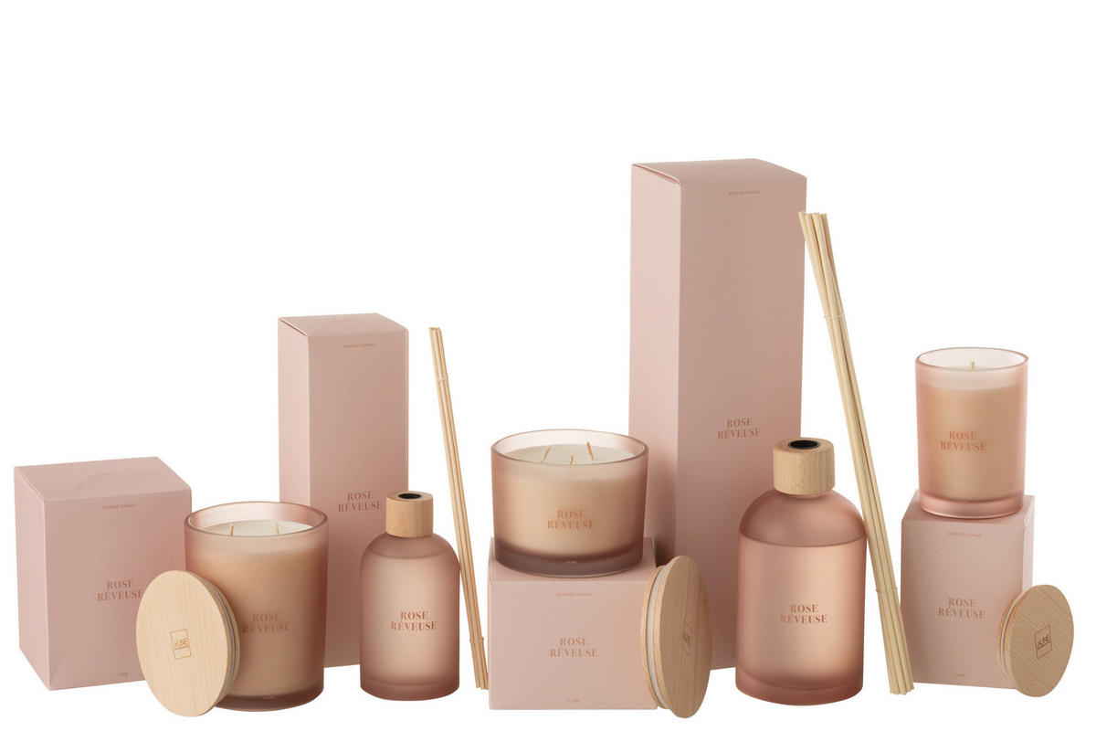 DUFTSPENDER HAUSPARFUM ACCORDS ESSENTIELS - Rosa - 550 ml - Pink, Paraffin (9.5/35.5/9.5cm) - J-Line