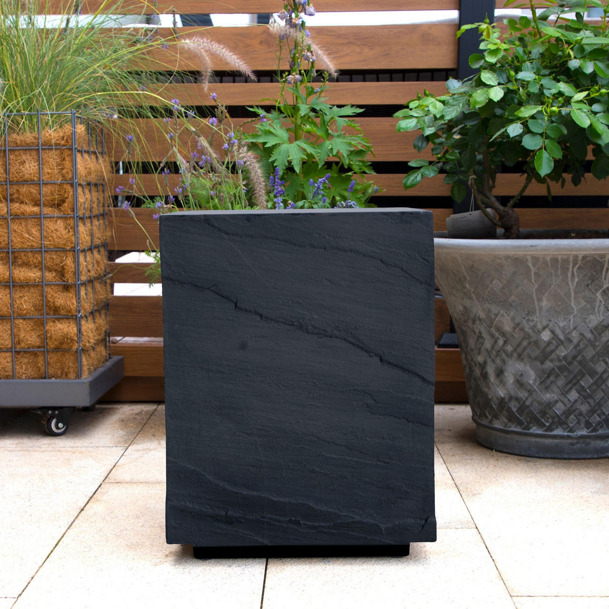 BEISTELLTISCH COLORADO aus GF-Beton, Wetterbeständig, 45x45x51 cm - Dunkelgrau, Naturmaterialien (45/45/51cm) - Elementi