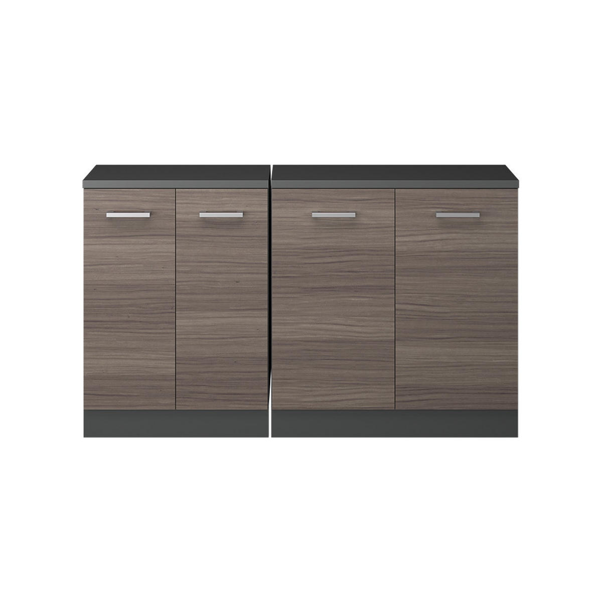 KUHINJSKI ORMAR ZA KOSINE KROVA R-Line Plemenita Siva 140 cm Set od 2 korpusa ormara, dubina 60 cm - siva/antracit, drvni materijal (140/83.8/60cm) - Vicco