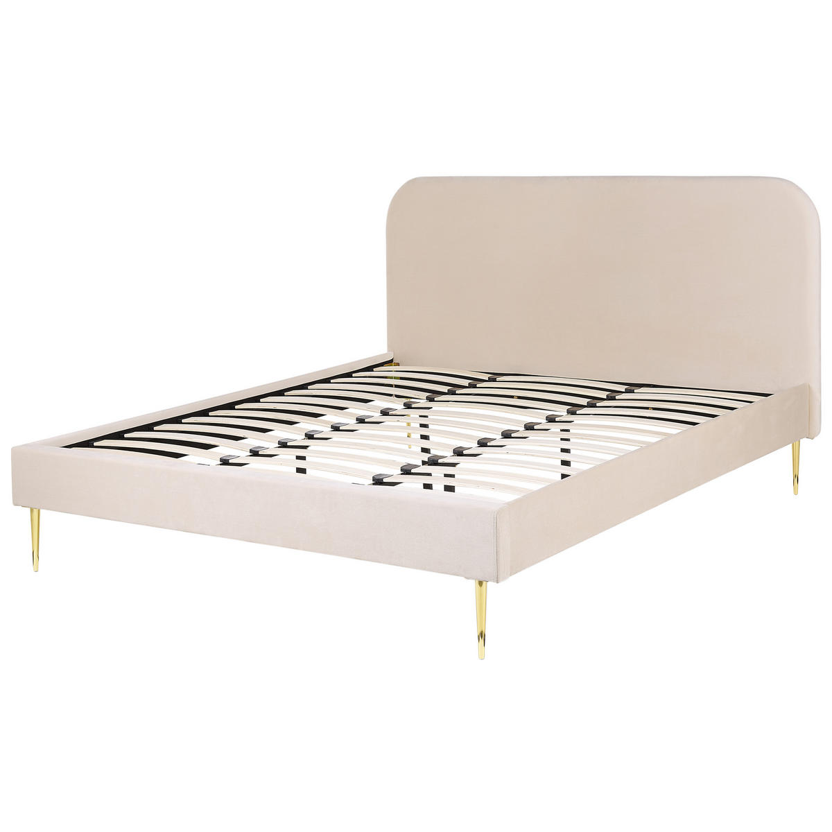 POLSTERBETT 180/200cm Helles Beige Flayat - Beige/Goldfarben, Textil (180/200cm) - Beliani