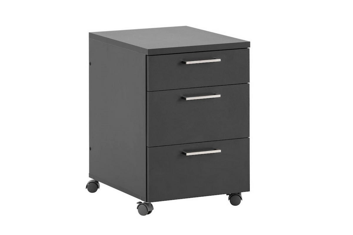 ROLLCONTAINER Hippo 60x40x50 cm 3 Schubladen Anthrazit - Anthrazit, Holz (40/60/50cm) - PROREGAL