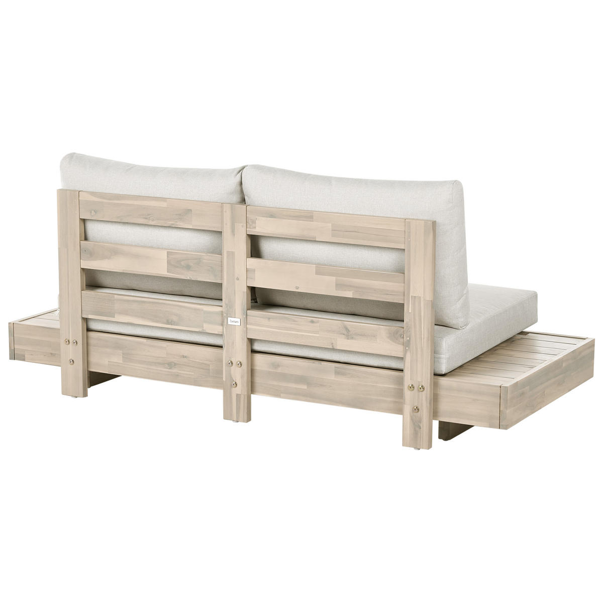 GARTENSOFA 2-Sitzer zertifiziertes Akazienholz Beige Marettimo - Hellbraun/Beige, Holz (167/70/68cm) - Beliani