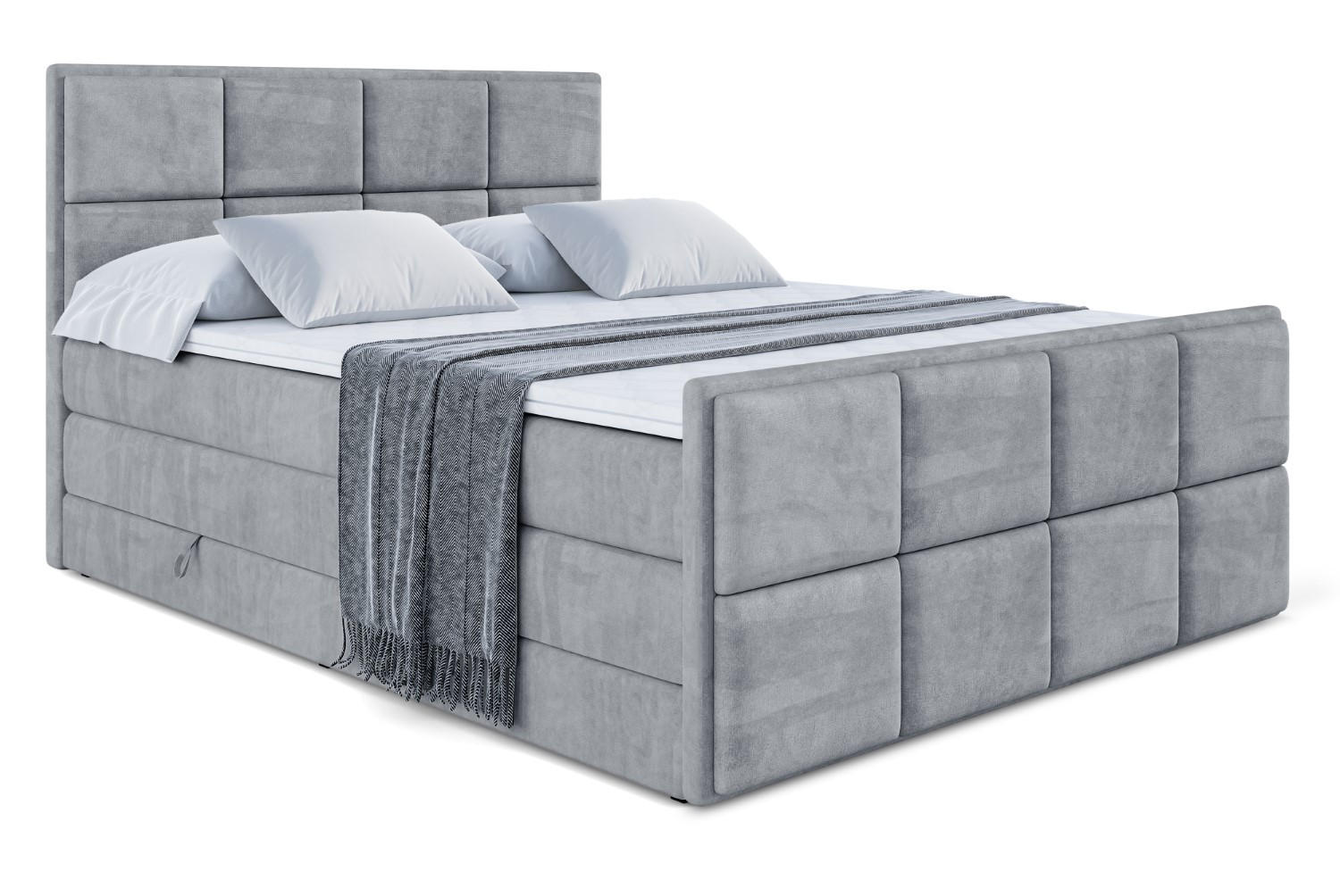 BOXSPRINGBETT NOVA-Z KING - 120 x 200 - H3/H4 - Grau - Grau, Holzwerkstoff (120/200cm) - ALTDECOR