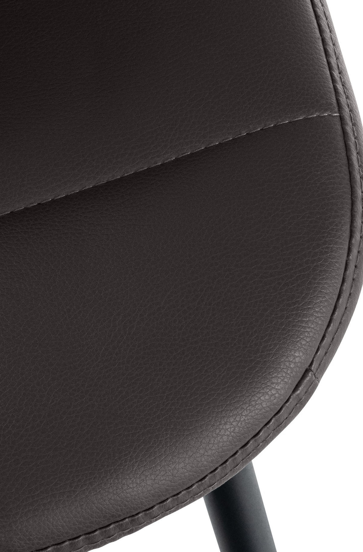 STUHL Lederlook braun - Schwarz/Braun, Textil/Metall (46/82/52cm) - CLP