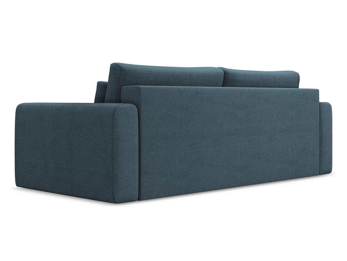 3-SITZER SOFA mit Schlaffunktion Strukturstoff Stoff Blau - Blau/Blaugrau, Kunststoff/Textil (238/82/105cm) - Makamii