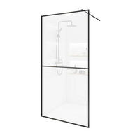 DUSCHABTRENNUNG ESG-Glas BAKI - 100 x 200 cm Schwarz 2 Raster - Schwarz, Glas/Metall (100/200cm) - Home Deluxe