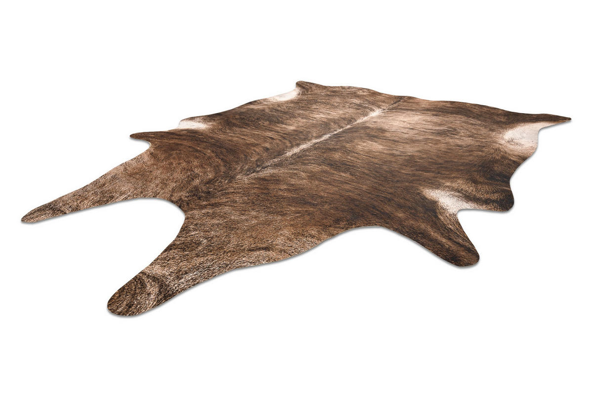 TEPPICH Künstliches Rindsleder 100/150 cm - Braun, Textil (100/150cm) - rugsX
