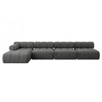 ECKSOFA modulares Sofa Razon-L3 - 380x160x70 cm Dunkelgrau Velours - Dunkelgrau, Holzwerkstoff/Textil (380/160cm) - ALTDECOR