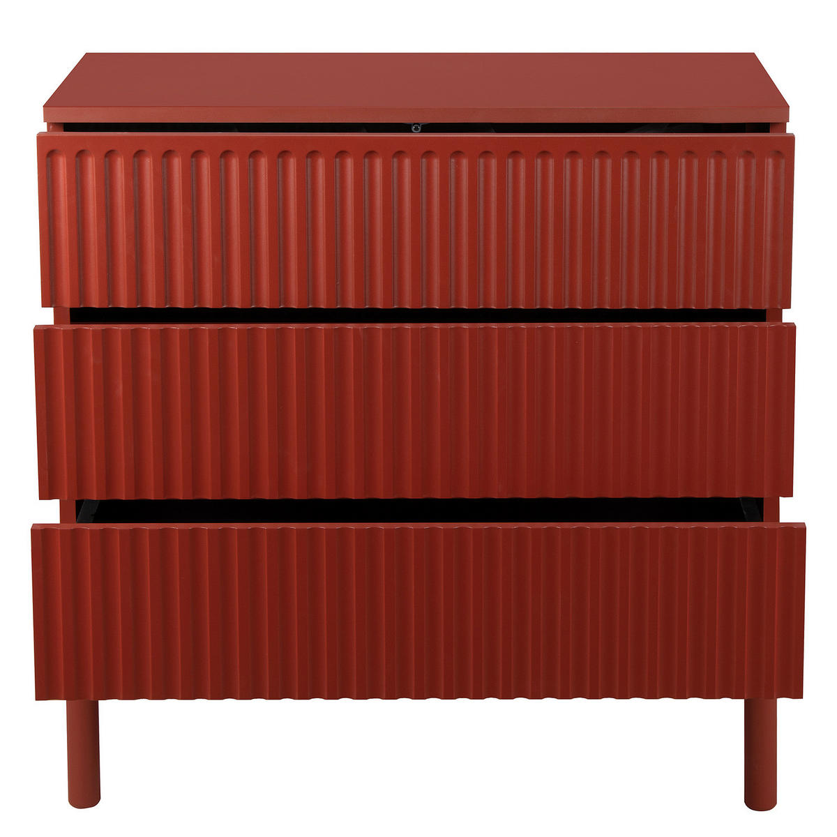 KOMMODE - Teilmassivholz - Rot, Holz/Holzwerkstoff (80/80/40cm) - home24