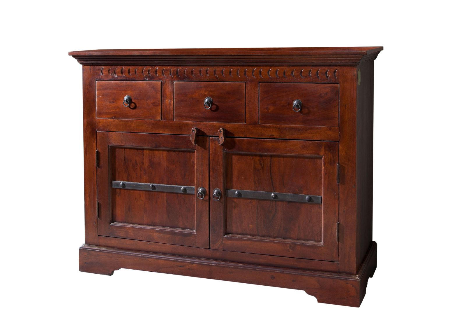 KOMMODE Akazie 120x40x90 nougat lackiert OXFORD #531 - Dunkelbraun, Holz (120/90/40cm) - Massivmoebel24