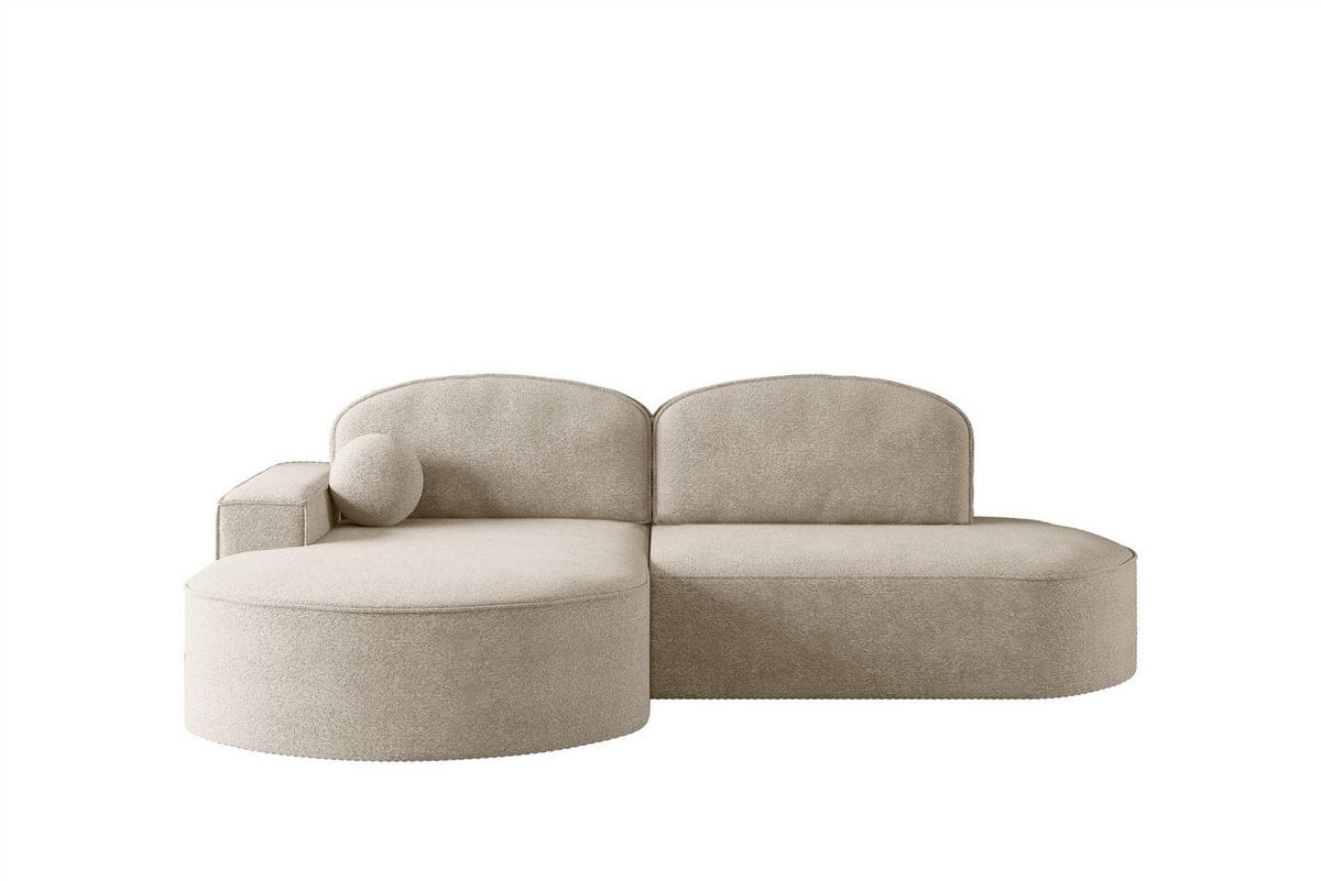ECKSOFA Girona Mit Schlaffunktion - Beige, Holzwerkstoff/Textil (278/179cm) - Fun Möbel