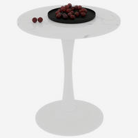 COUCHTISCH 70,1 cm rund im minimalistischen Design mit Tischplatte in Marmoroptik, Weiß - Weiß, Stein (70/70/72cm) - Modfu