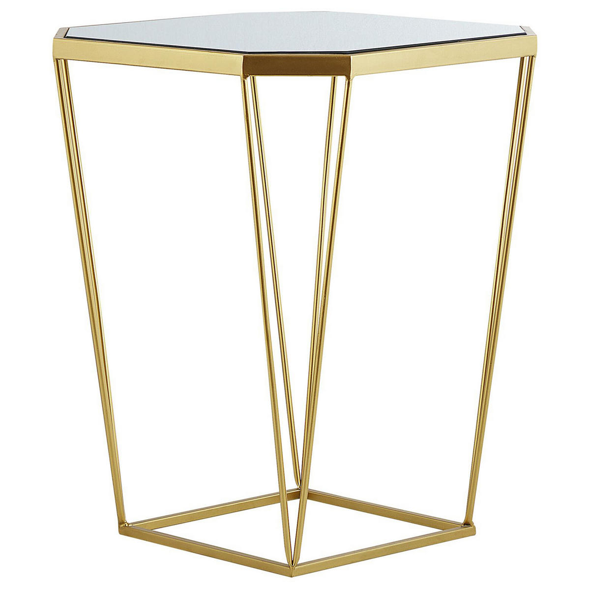 BEISTELLTISCH 2er-Set Achteckig Gold Sierra - Goldfarben, Glas (45/26cm) - Beliani